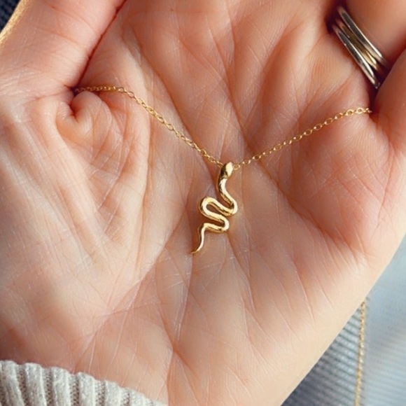 14K Gold Vermeil Snake Necklace - Picture 13 of 13